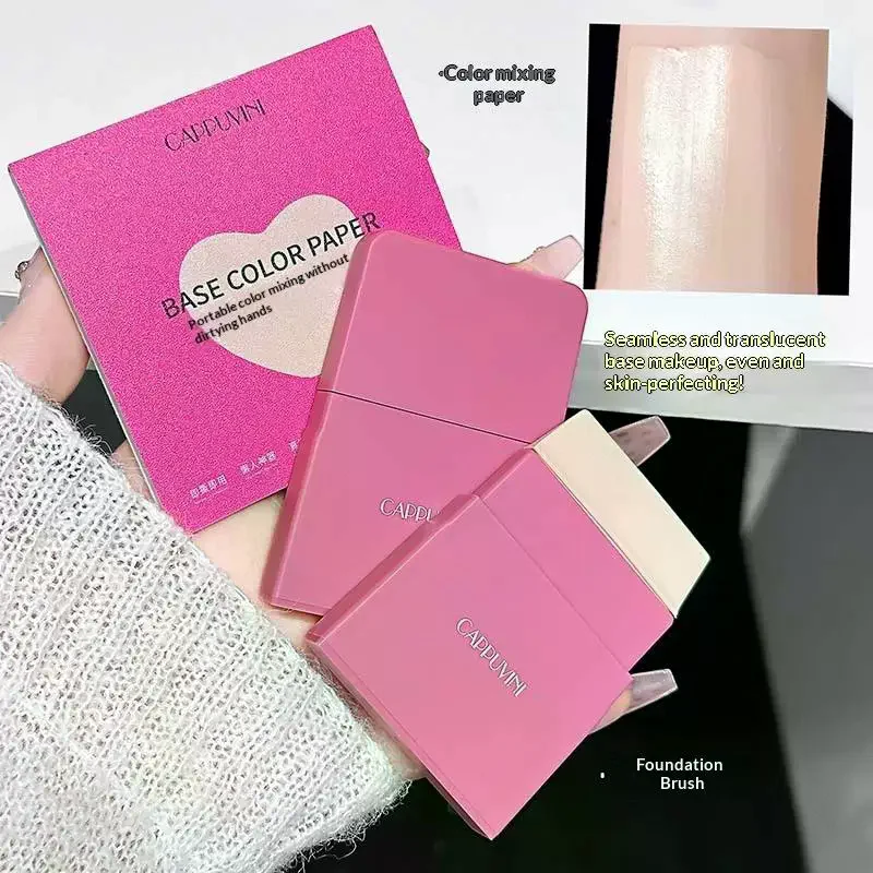 100 Sheets Disposable Makeup Mixing Palette Paper Makeup Mixing Palette Concealer Color Mixing Stripes Foundation Blending Paper