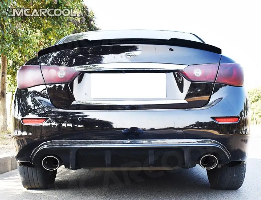 ABS Material Carbon Look/Matte Black Rear Bumper Diffuser For Infiniti Q50 Base Sport 2014 2015 2016 2017 Gloss Black Trim Cover