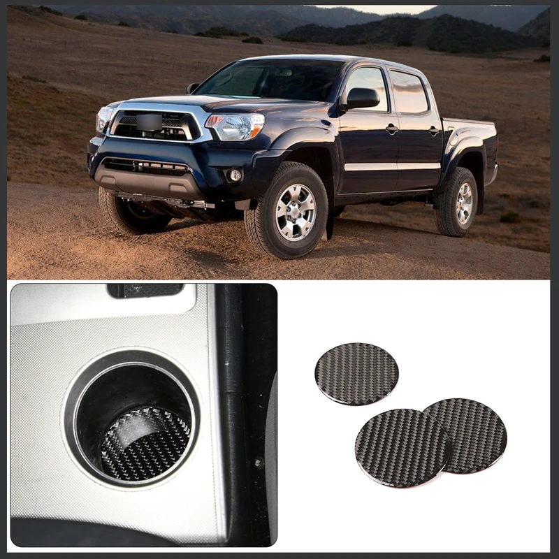 

For Toyota Tacoma 2011-2015 soft carbon fiber central control cup holder bottom slot pad car interior modification accessories