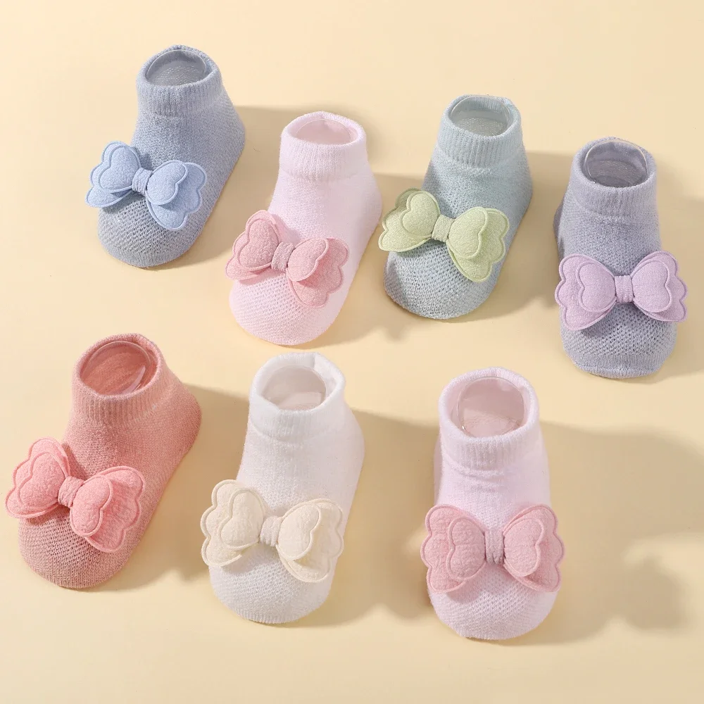 Kids Socks Headband Sets Candy Color Cotton Girls Breathable Socks Cute Bows for Children Baby Little Girl Clothing Accessories