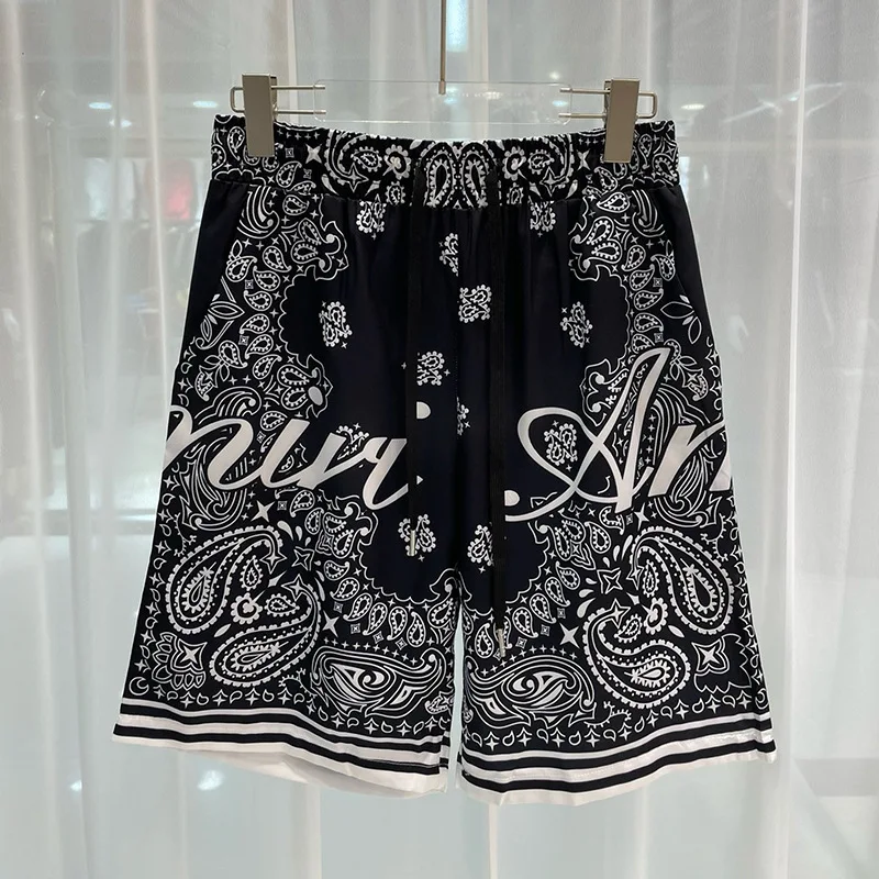 New Men\'s Summer Shorts Loose Luxury Shorts 3D Printed Casual Floral Monogram Harajuku Street Shorts Hawaiian Beach Shorts