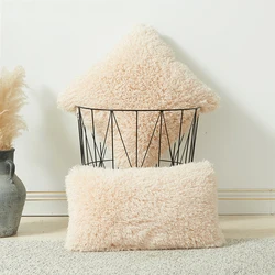 2PCS Pure Color Plush Lamb Velvet Pillowcase  Autumn and Winter Straw Velvet Pillow Covers Home Sofa Decorative Cushion Cover