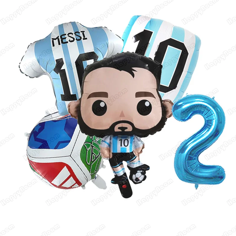 5Pcs Messi Soccer Birthday Alu - đánh giá và giá Confetti Balloon Set