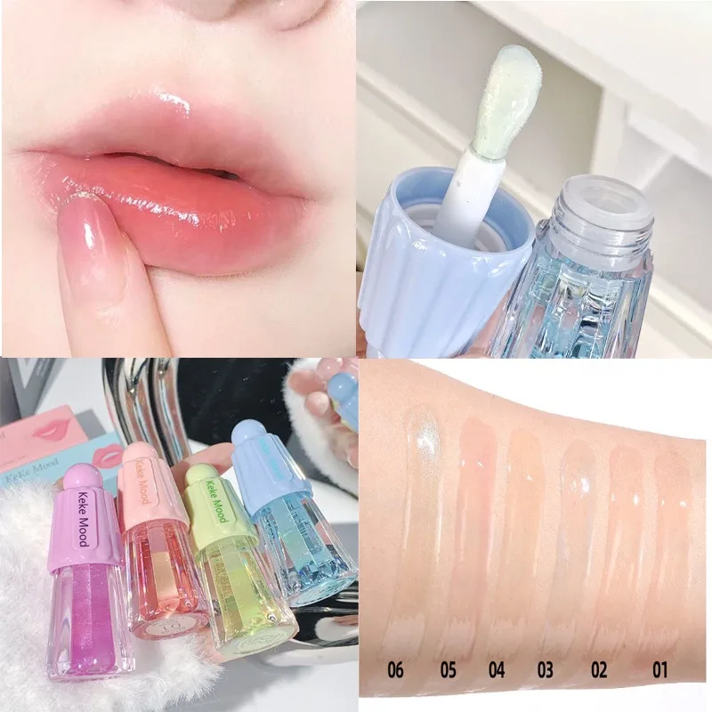 Clear Crystal Jelly Lip Gloss Makeup Transparent Moisturizing Lips Oil Lasting No Sticky Cup Lipstick Lips Care Koreańskie kosmetyki