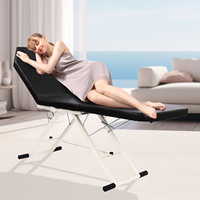 Massage Table Massage Table Portable Massage Table 180cm Adjustable Chair Bed Aesthetic Spa Salon Bed Hanging Armrest, Black