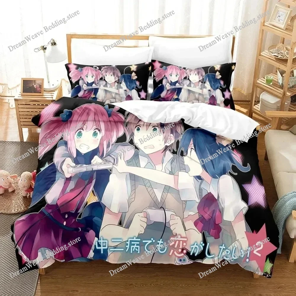 

Love Chunibyo & Other Delusions Rikka Cartoon Poster Sheets Quilt Covers Bedding Dormitory Sheets Bedding Set Soft Warm Bedding