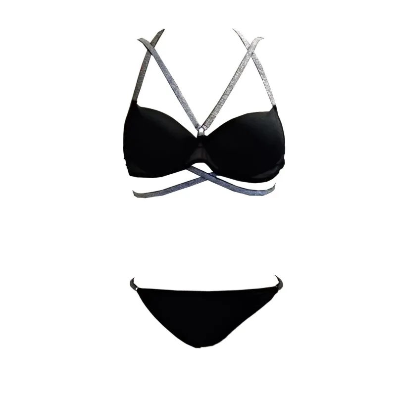 حمالة صدر جديدة بأشرطة على شكل سلسلة ذهبية لعام 2025 مع سراويل داخلية وحلقة للساق مجموعة ملابس داخلية مثيرة للنساء أطقم إباحية مثيرة حسية