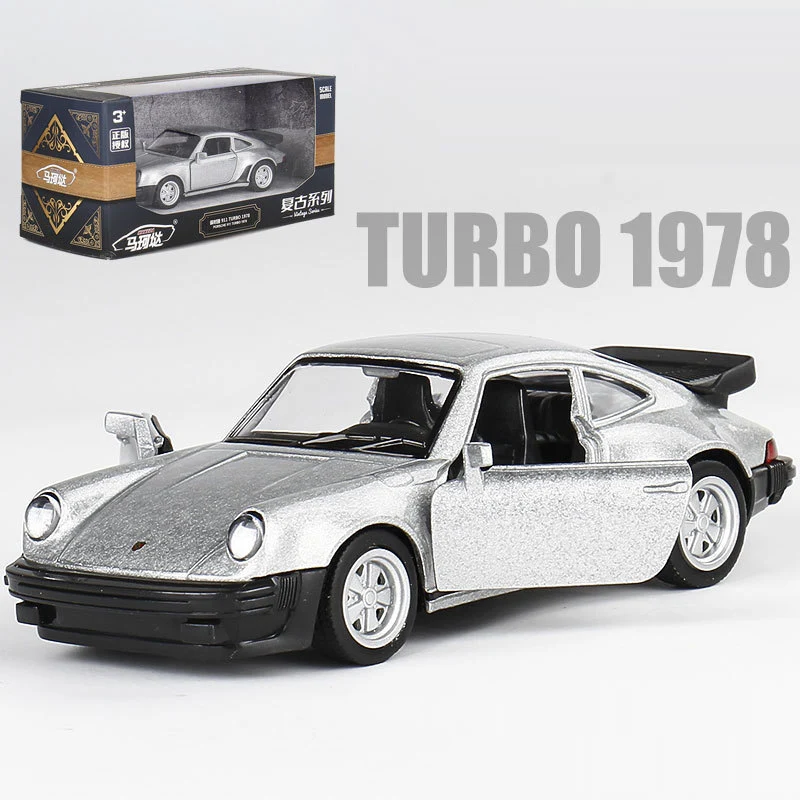 1/36 Scale Porsche 911 Turbo Toy Car Model Alloy Diecast Retro Racing with Pull Back Scale Model Car Toy for Boy Gift Collection