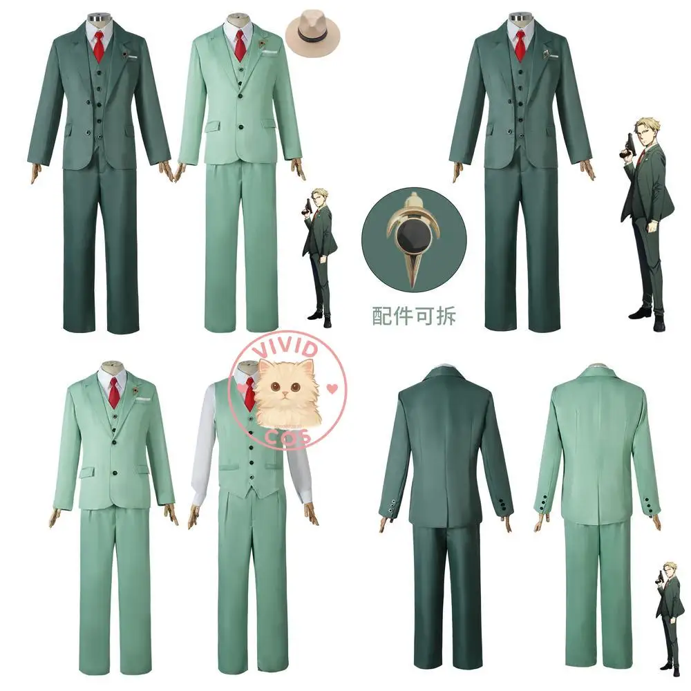 

Popular Spy X Family Cosplay Costume Anime Lloyd Forger Green Suit Men's Classic Role Play Wig for Anime Conventions Halloween P