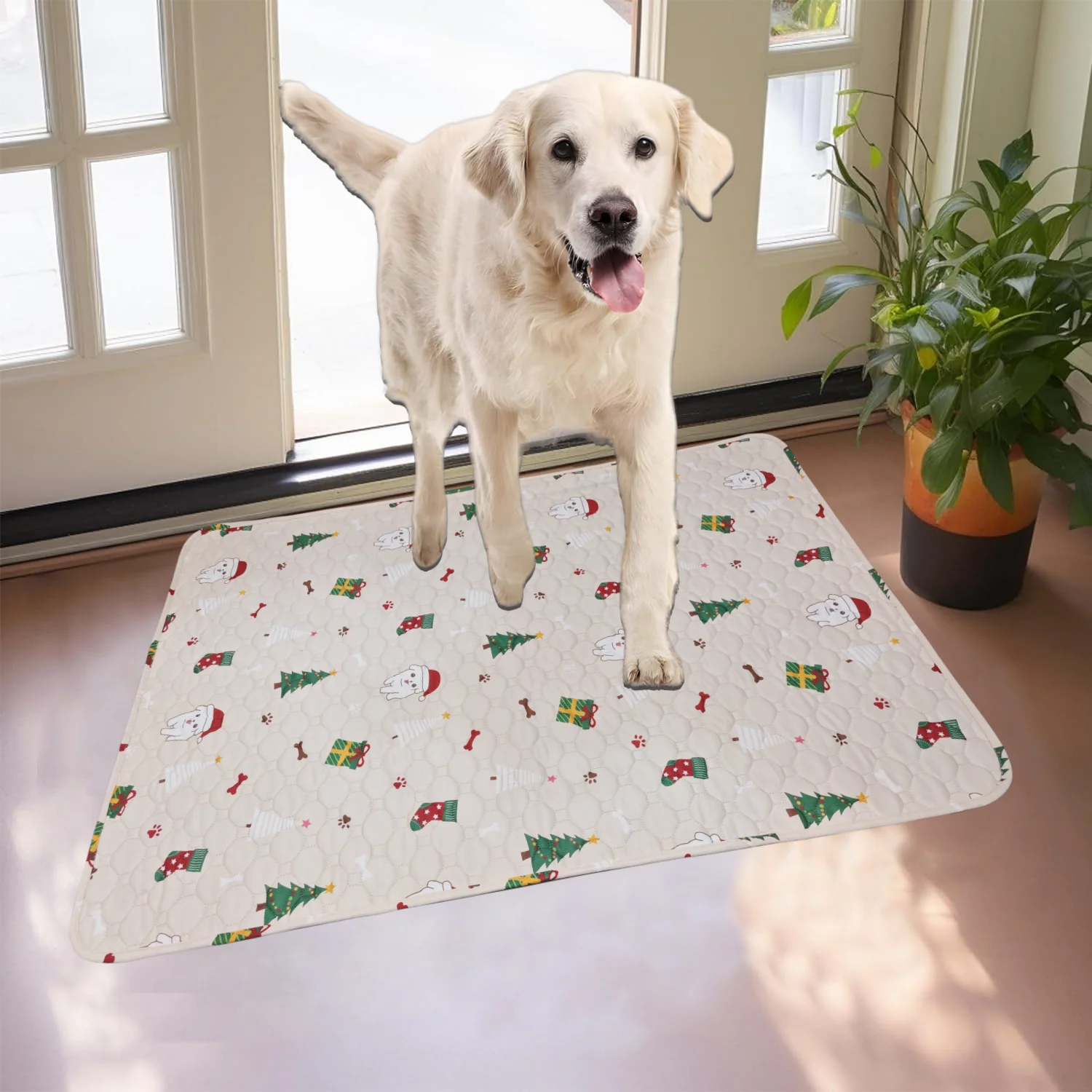 Christmas Cute Pattern Washable Dog Urine Pad Blanket Reusable Anti Slip Pet Pee Mat Puppy Training Pads Sleeping Bed for Sofa