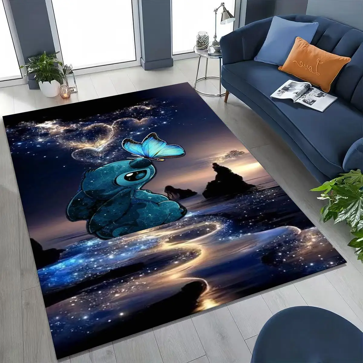 

Cute Stitch 2 Monster 2026 New Style Cartoon Rug for Bedroom Living Room Sofa Home Doormat Decor,Larger Kids Non-slip Floor Mat