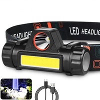 1PCS Portable Mini Powerful LED Headlamp XPE+COB USB Rechargeable Hunting Headlight Waterproof Head Torch with Tail Magnetic