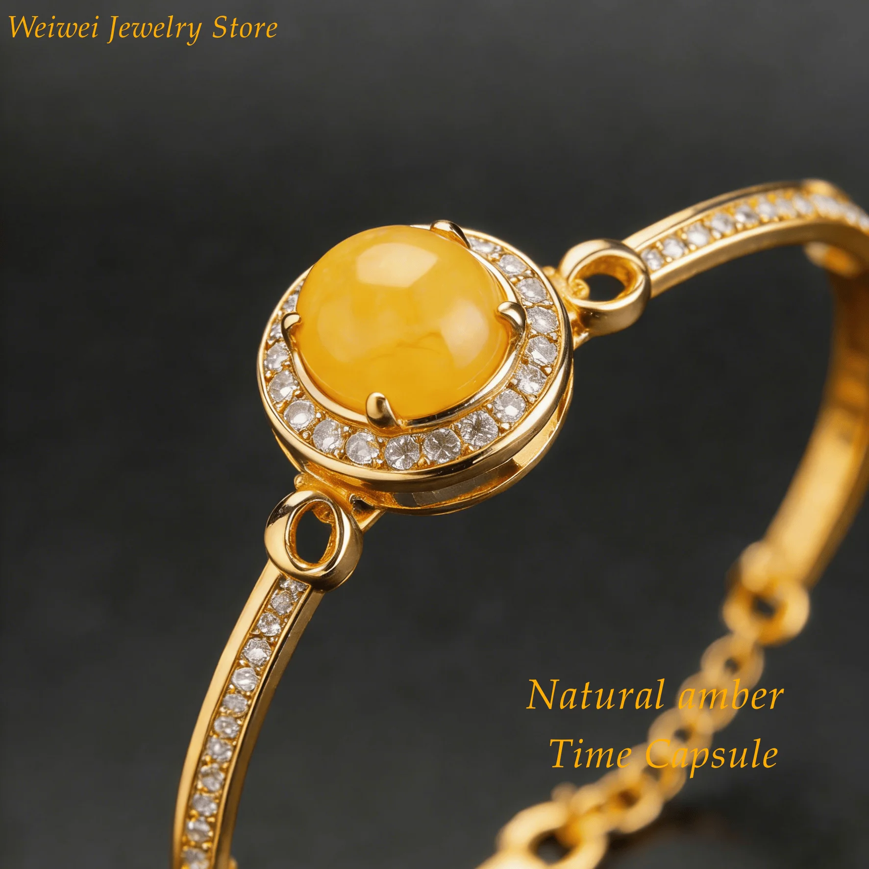 

Sterling Silver Natural Yellow Amber Pendant H Shape 3D Design Simple Elegant Minimalist Jewelry Daily Party Gift for Women