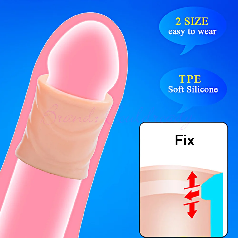 2PCS Male Foreskin Corrector Resistance Daily/Night Cockring Delay Ejaculation Penis Sleeve Sex Toys for Men