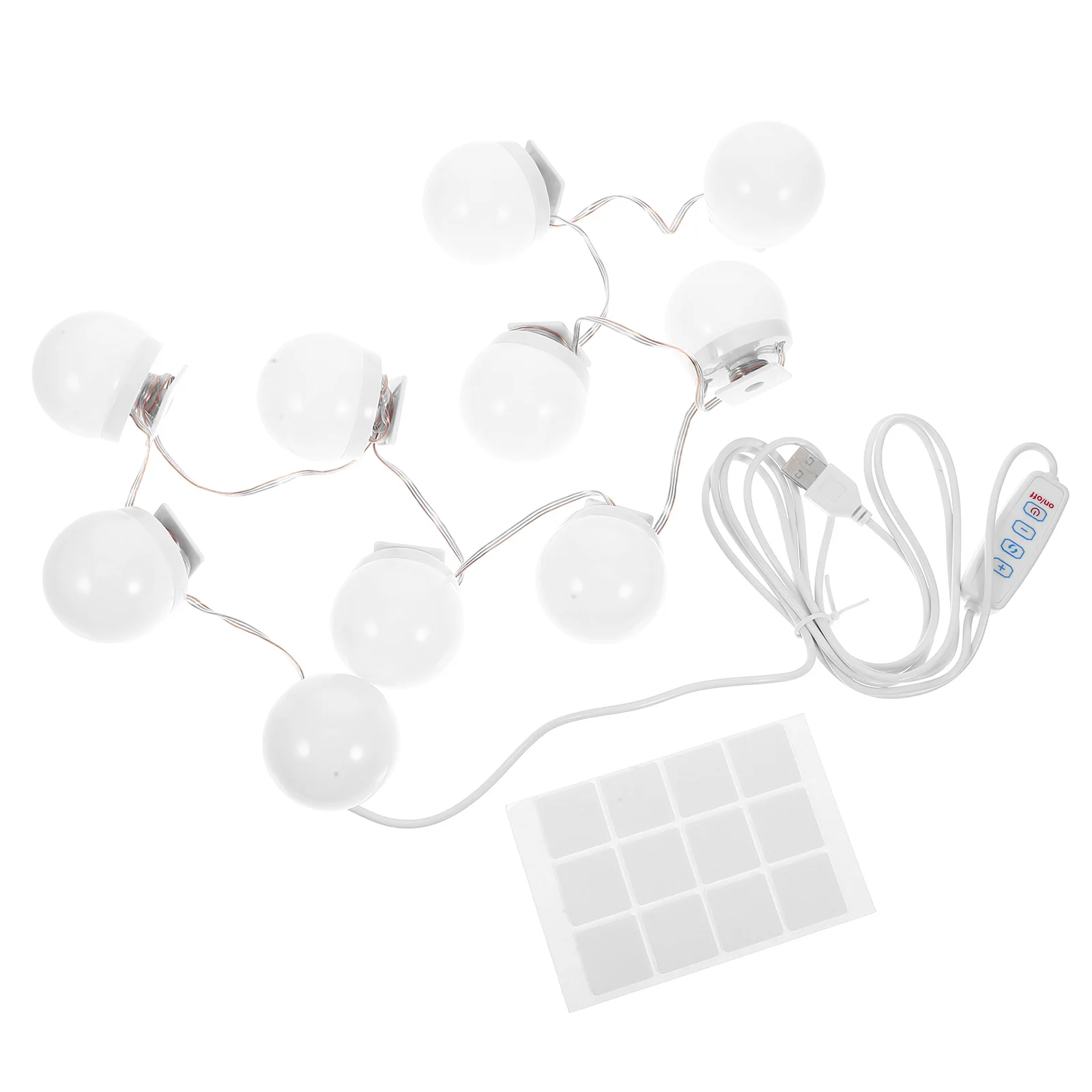 

10Pcs LED Makeup Lamp Brightness Adjustable USB Vanity Lights Portable Mirror Front Lamps Energy Saving Makeup Mirror