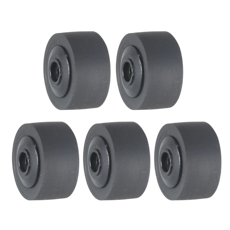 5Pcs Black Rubber Bearing Roller Guide Pulley Bearing Wheel Pinch Roller for Audios Radio Tape Recorder Accessories