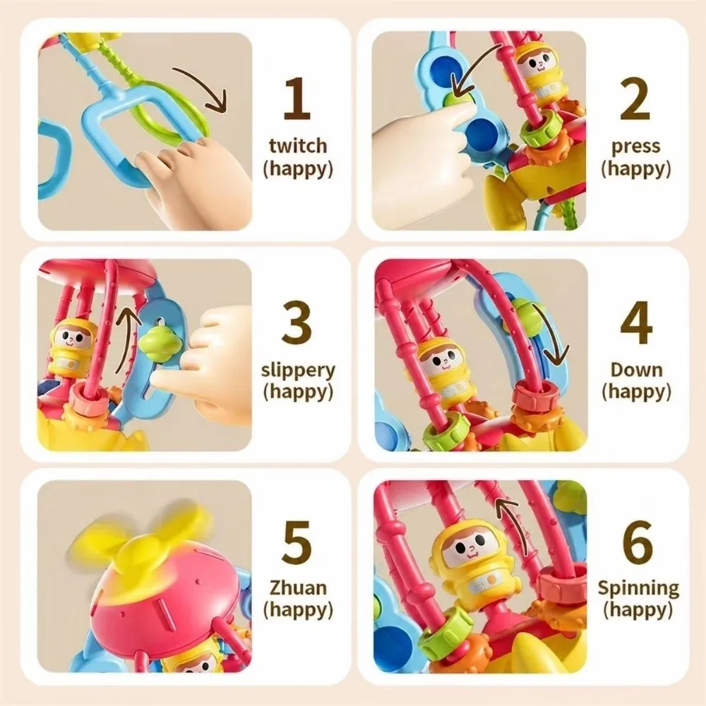 Cartoon Baby Sensory Montessori Finger Grasp Train Sensory Development Pull String Sensory Early Educational