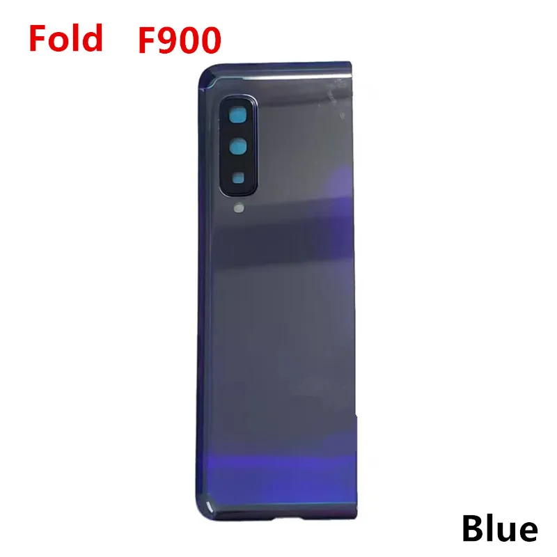 Fold 5G F907 Housing For Samsung Galaxy Z Fold F900 Glass Battery Back Cover Repair Replace Door Phone Rear Case + Camera Lens