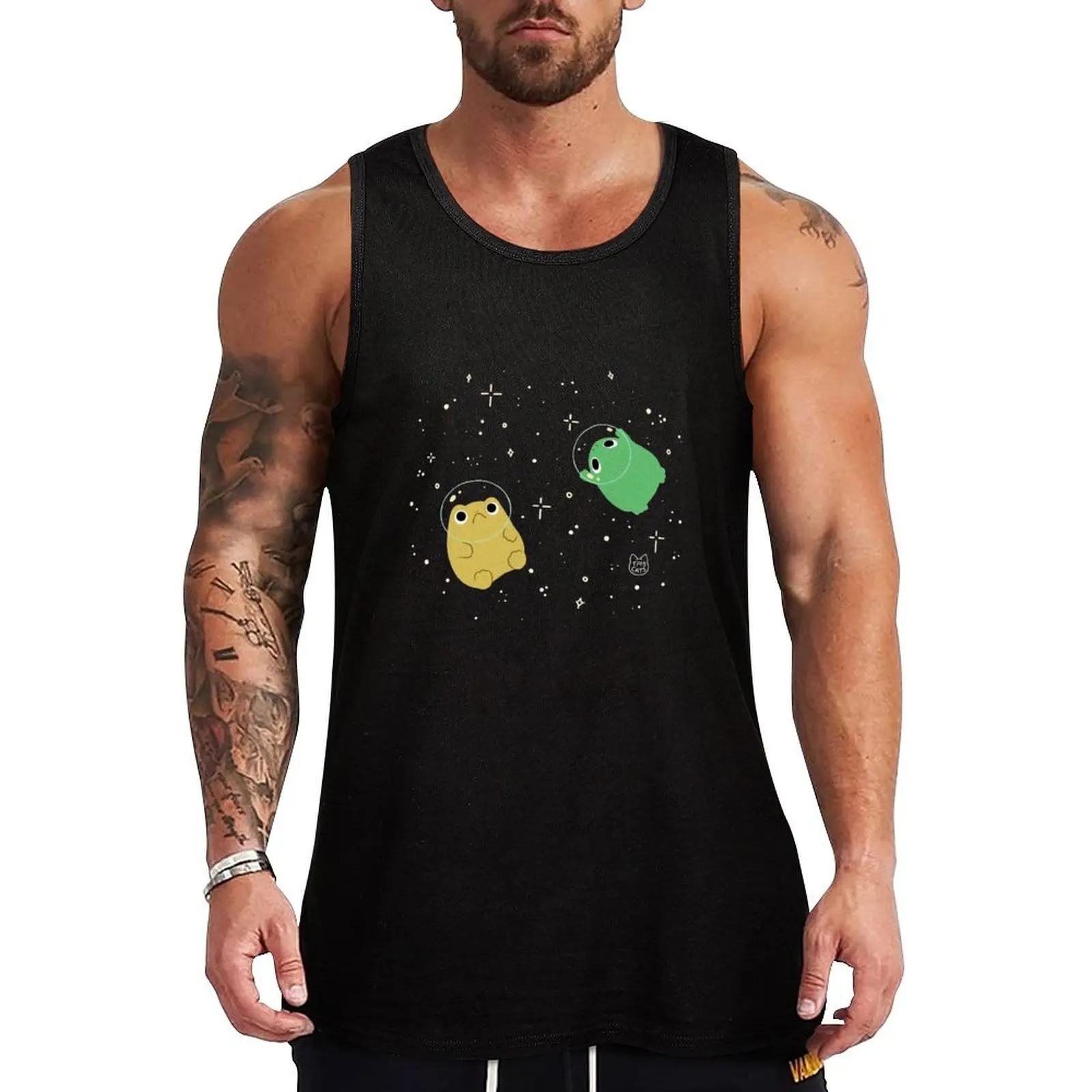 Space Frogs Tank Top Casual Loose Tank Top Sleeveless Summer Beach Shirt