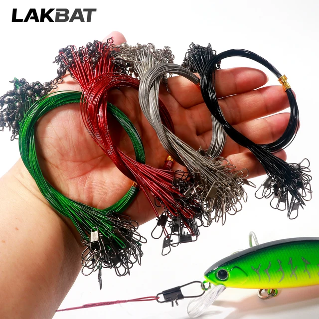 Lakbat 20 Peças Conector Giratório de Aço Anti-Mordida para Linha de Pesca, Acessórios de Pesca Marítima
