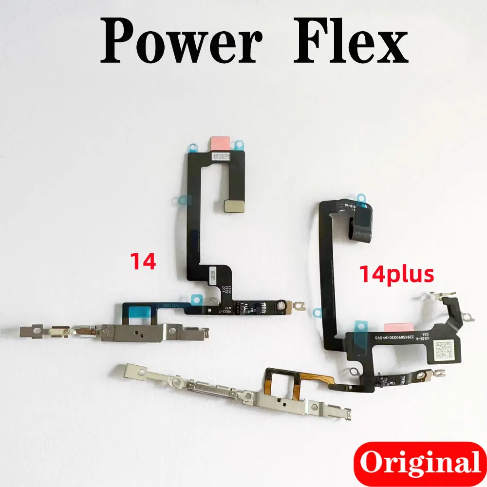Original Power flex cable For IPhone 14 14 plus Volume Metal Bracket On Off Button Replacement For Iphone 14pro 14 pro max Part