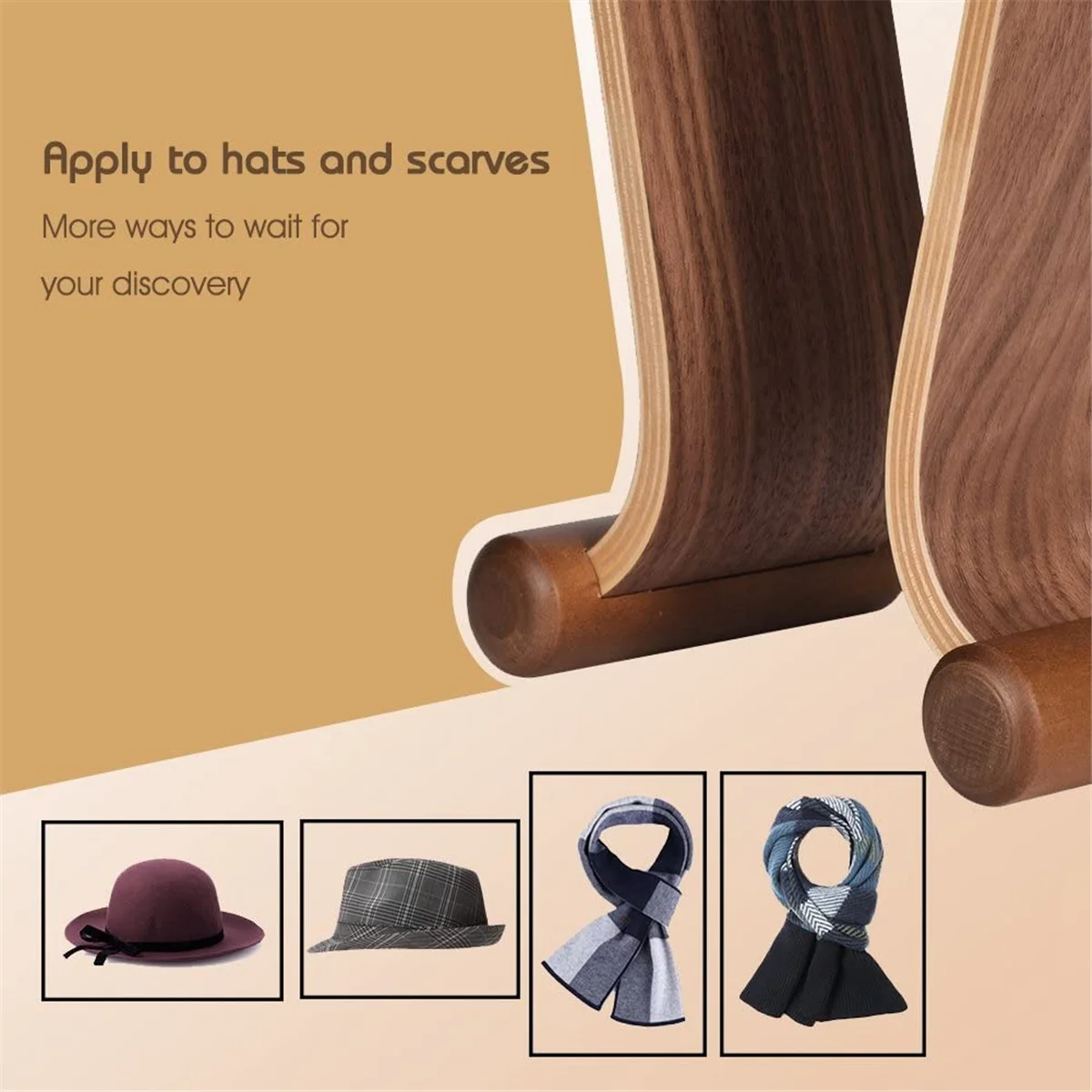 Suporte de fone de ouvido de madeira A57G, suporte de cabide de fones de ouvido, display de fones de ouvido para jogos, suporte de fone de ouvido de mesa elegante