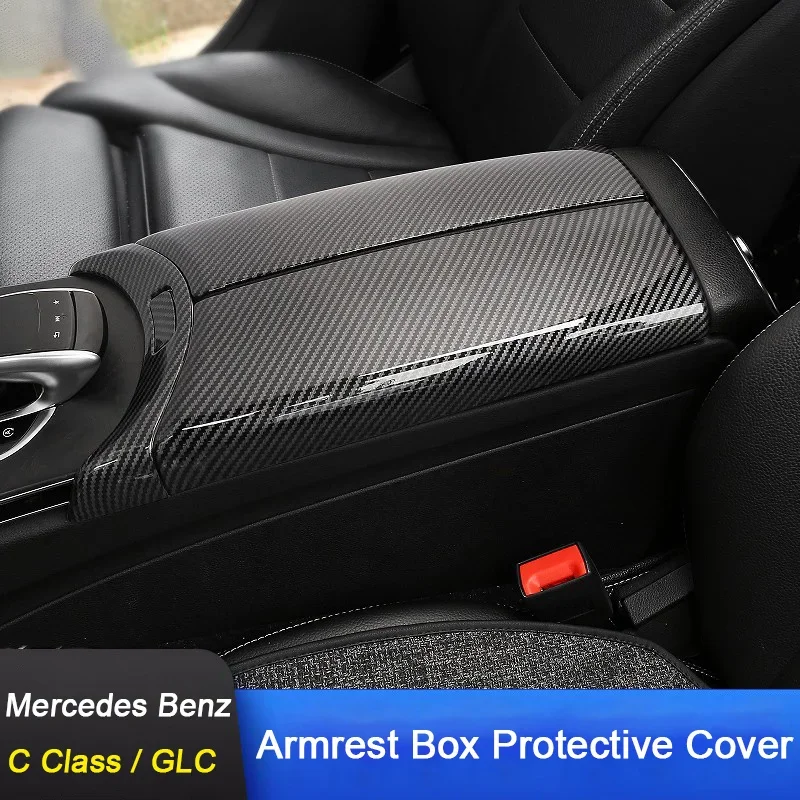Car Parts Center Console Tidying Armrest Box Panel Trim Cover Frame For Mercedes-Benz C E Class GLC W205 W213 X254 Car Accessory