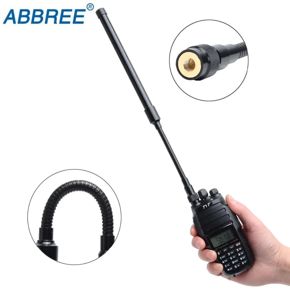 Foldable Gooseneck Tactical Antenna SMA-Male Dual Band VHF UHF 144/430Mhz for Ham Radio Yaesu TYT Wouxun KG-UV8D 9D Plus