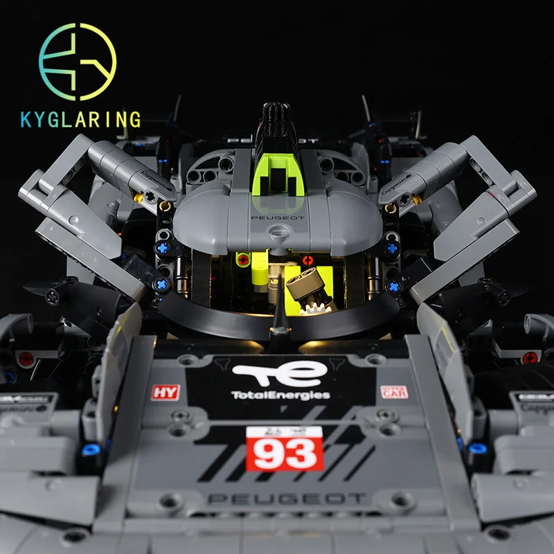 Kyglaring LED-Lichtset für LEGO Peugeot 9X8 24-Stunden-Grand-Prix-Hybrid-Supersportwagen 42156, Bausatz.