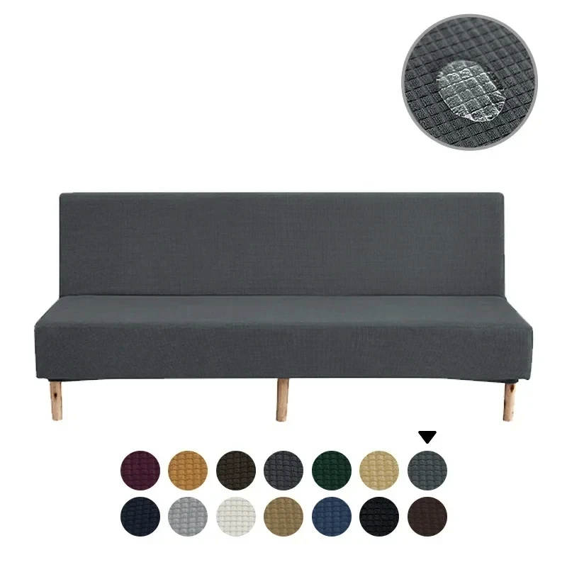 Water-repellent Sofa Bed Cover Breathable in Summer Armless Sofa Bed Cover Without Armrest for Living Room Stretch Folding