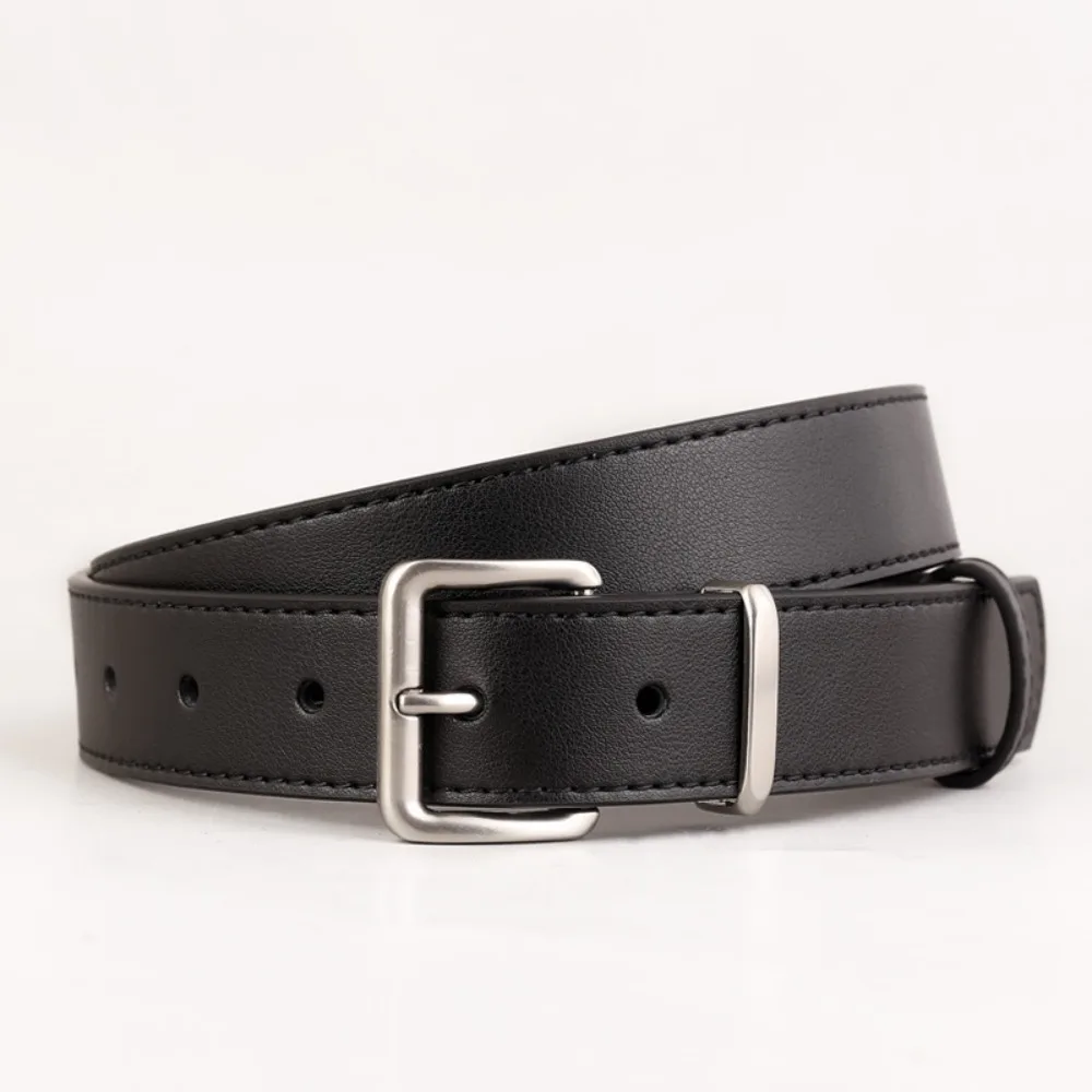 

Adjustable Fashion Leather Belt Solid Color Adjustable Women Belt Versatile Metal Buckle Waistband Belt Jeans