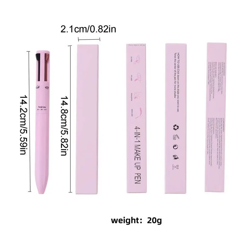 Stylo de maquillage pour les yeux avec eye-liner et surligneur, 4 en 1, vepliner pour sourcils, haute pigmentation, beauté du visage, outil cosmétique pour femme