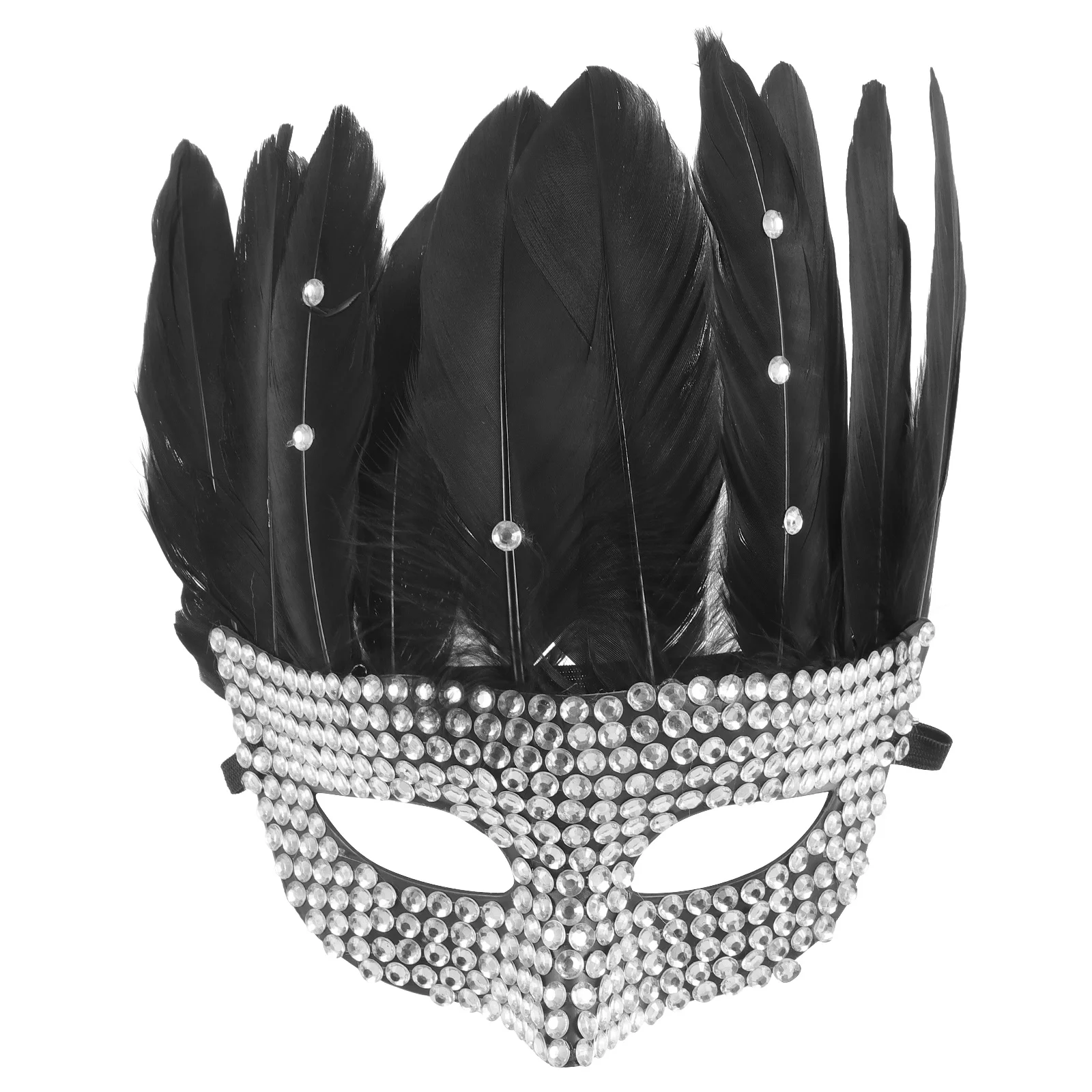 

Plumage Rhinestone Masquerade Mask Decorative Halloween Party Mask for Women Cosplay Carnival Costume Prop Halloween Party Mask,