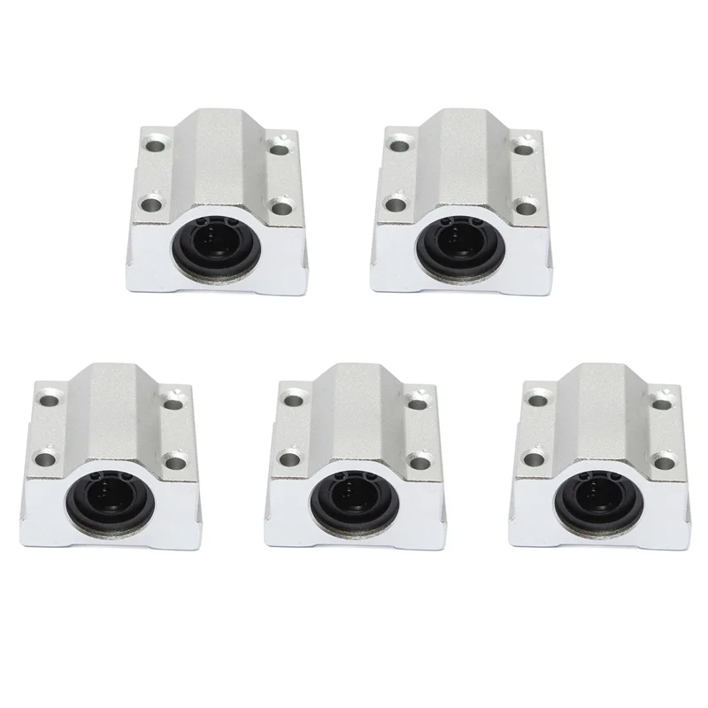 

ABAE-5X SCS10UU 10Mm Linear Motion Ball Bearing Slide Bushing Block Silver
