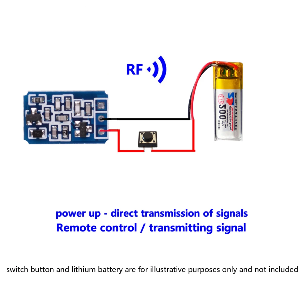 3.5-12V RF Remote PCB Board 1527 433MHZ Power on Transmitting Signal for Alarm system Low power consumption Mini Relay Contact