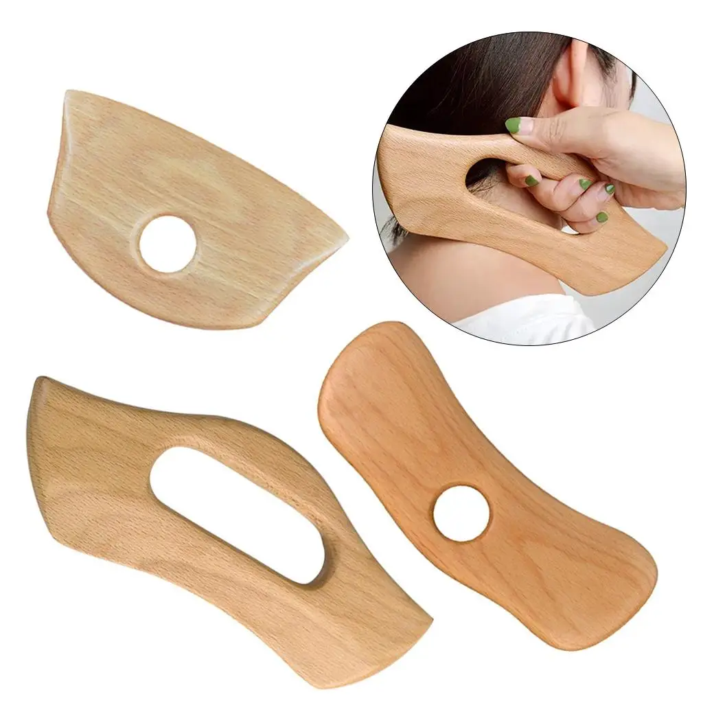 Natrual Wooden Beech Massage Scraping Tool Gua sha for Soft Tissue Professional