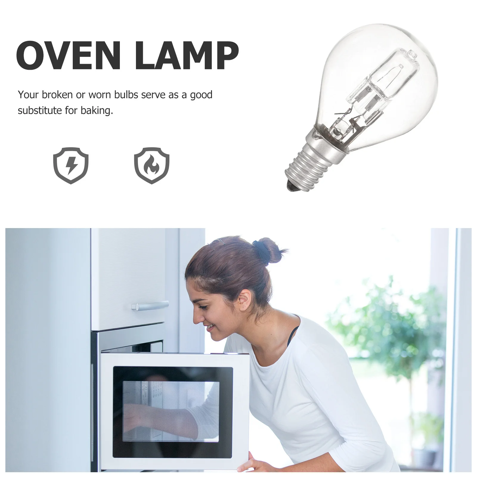 

2Pcs Oven Light Bulbs Replacement E14 Appliance Light Bulbs for Microwave Refrigerator High Heat Resistance Appliance Bulb