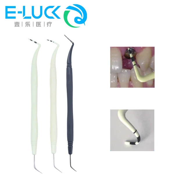 1szt Sonda okresowa dentystyczna Implant głębokości żywicy Sonda okresowa Eksploratory Podwójna głowica Czyszczenie zębów Higiena Hak Pick