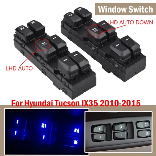 Imagen 2 del producto Nuevo para Hyundai IX35 TUCSON 2010-2015 elevador de ventana eléctrico regulador interruptor de Control a tope 93571-2S000 93571-2S050