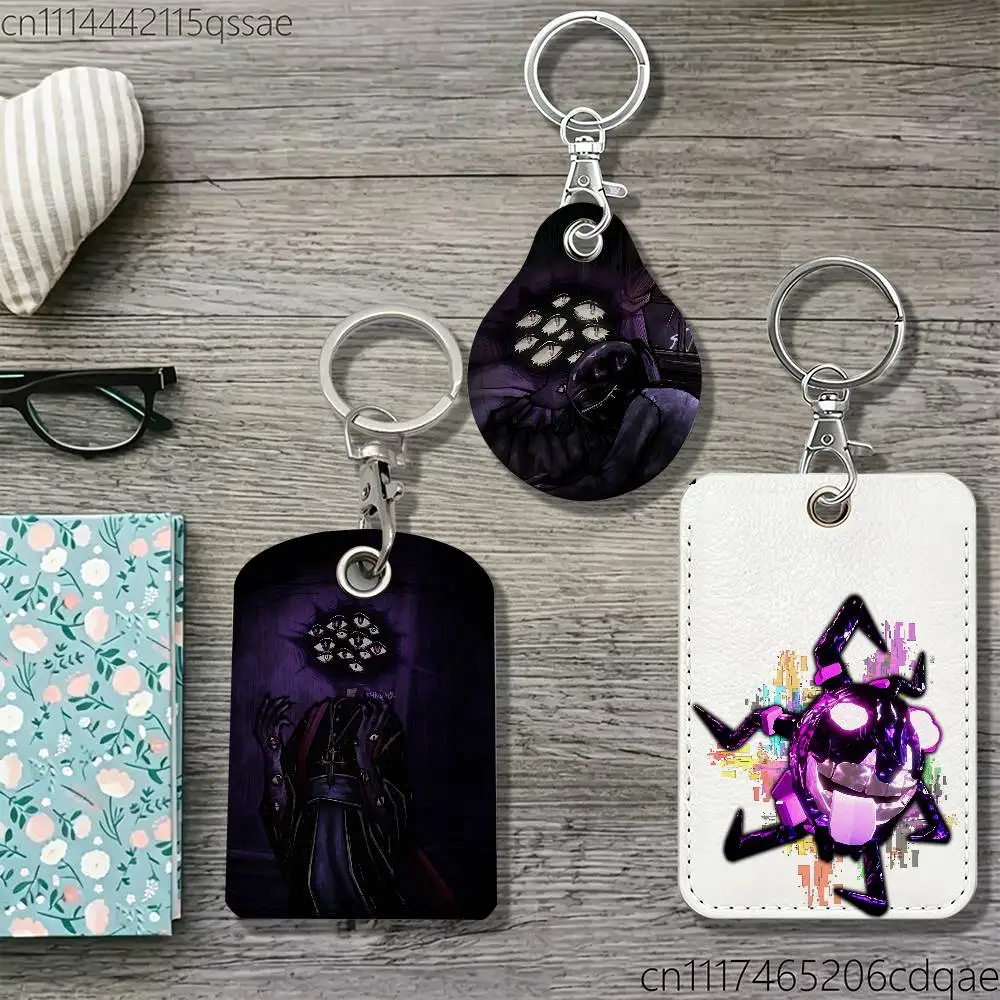 D-Doors Purple Eyes Game For AirTag Case Card Sleeve Holder ID Credit Bank Access Keychain For Air Tag Shell