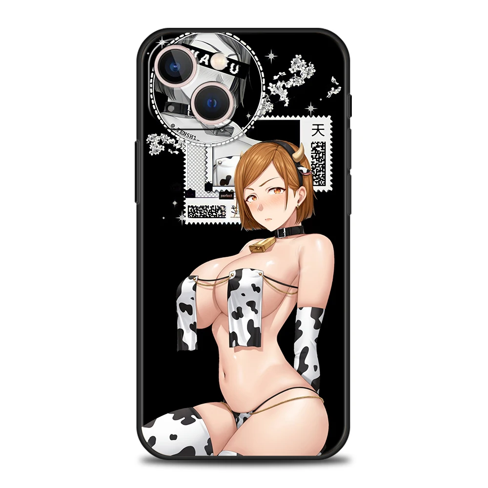 Hentai Harajuku Anime Girl Phone Case Cover for iPhone 16 15 14 13 12 Pro Max XR XS 11 7 8 Plus Shockproof Silicone Soft Shell