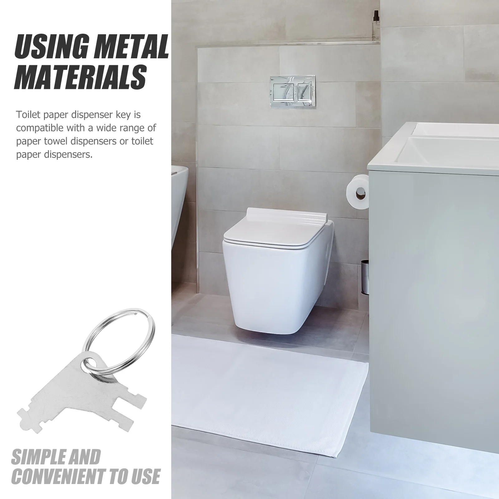 

5pcs Toilet Key Metal Universal Replacement For Paper Towel Dispenser Keys Commercial Auto Paper Roll Dispenser Household