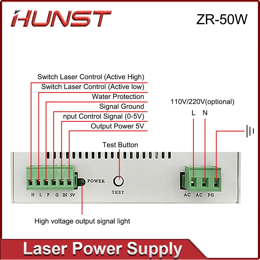 Imagem -06 - Fonte de Alimentação Runst-laser para Gravação e Corte Tubo de Vidro Co2 Anos de Garantia 50w 50w