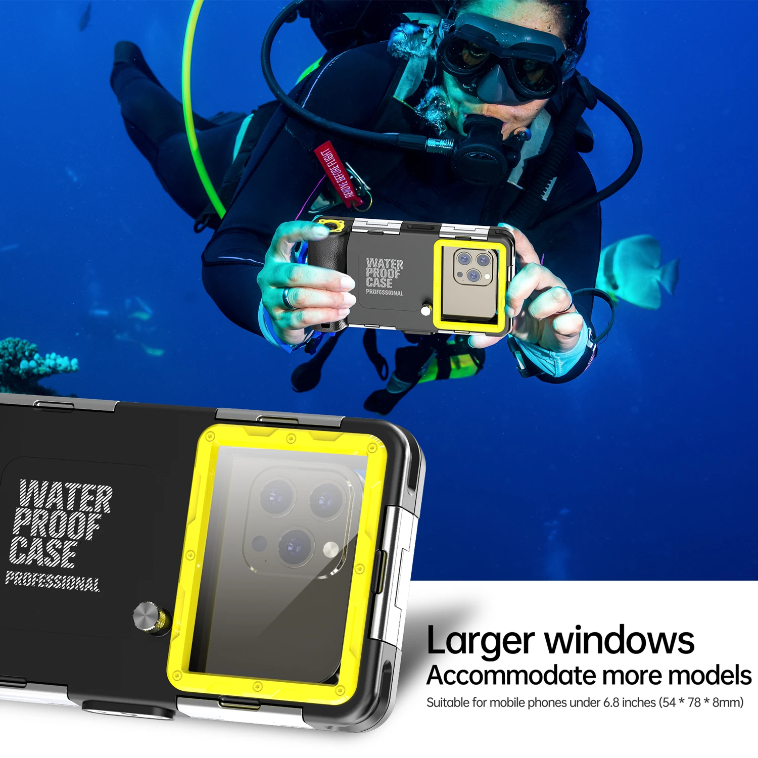 15M Professionelle Tauchen Telefon Fall Für Samsung S25 Ultra S24 A16 Unterwasser Entwickeln Wasserdichte Fällen Für iPhone 15 14 16 Pro Max – Detail 5