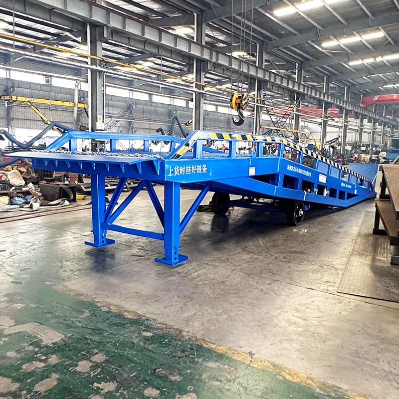 Truck freight ramp Portable loading and unloading dock platform Manual hydraulic high manganese steel unloading ramp
