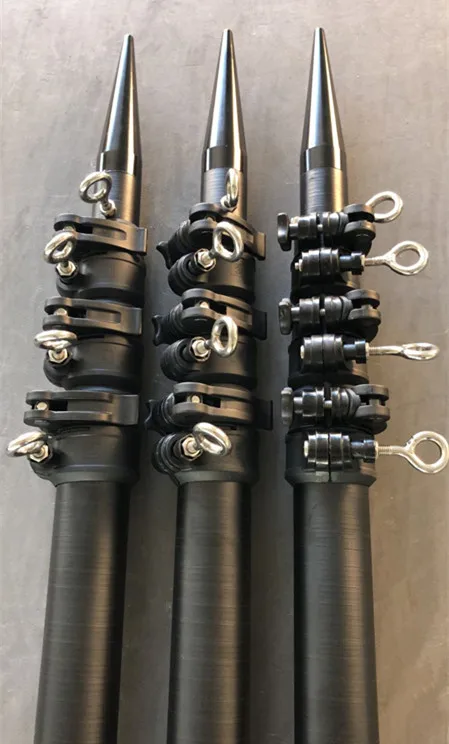 صنع في الصين أنبوب تمديد من ألياف الكربون المضفر 3k للتنظيف أو قضيب الصيد للساقين مع مرفق #4