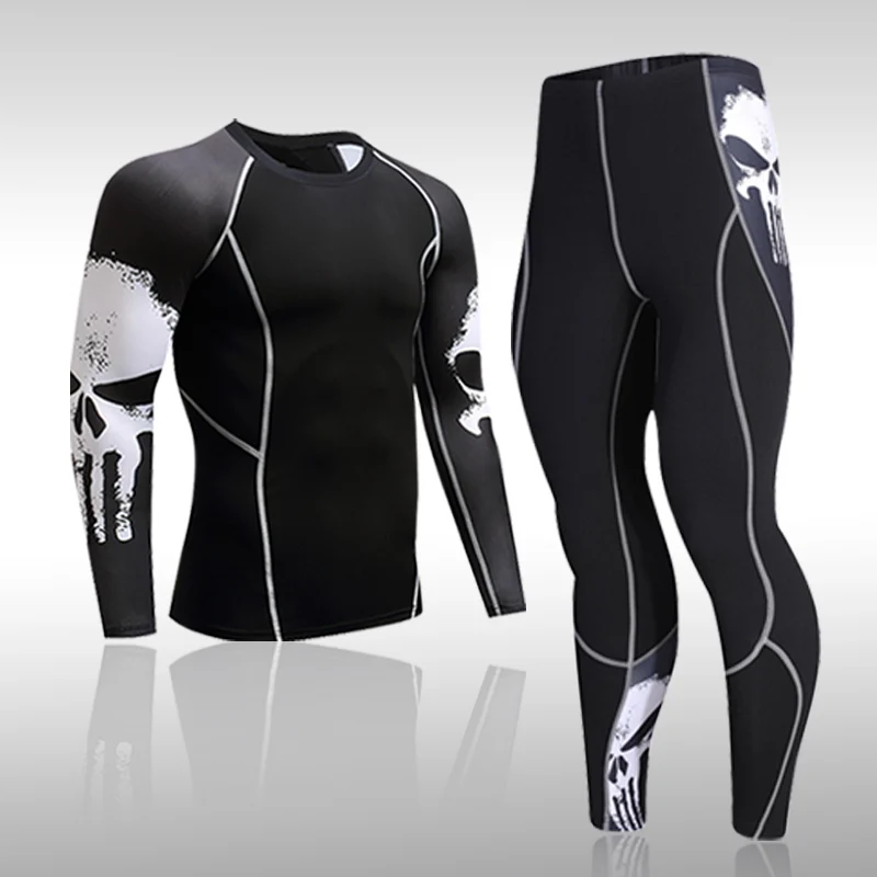 

Fitness Training Clothes 3D Quick Dry T Shirt Pants Compression Men's Suit Sports Running Training Clothe Base Layer Jogging 4XL