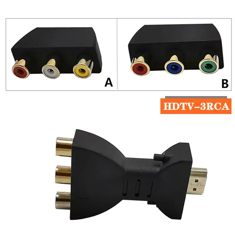 HD HDMI Compatible To AV Adapter Cable 3RCA Lotus Head Red White Yellow/Red Green Blue Player Connected To TV Adapter