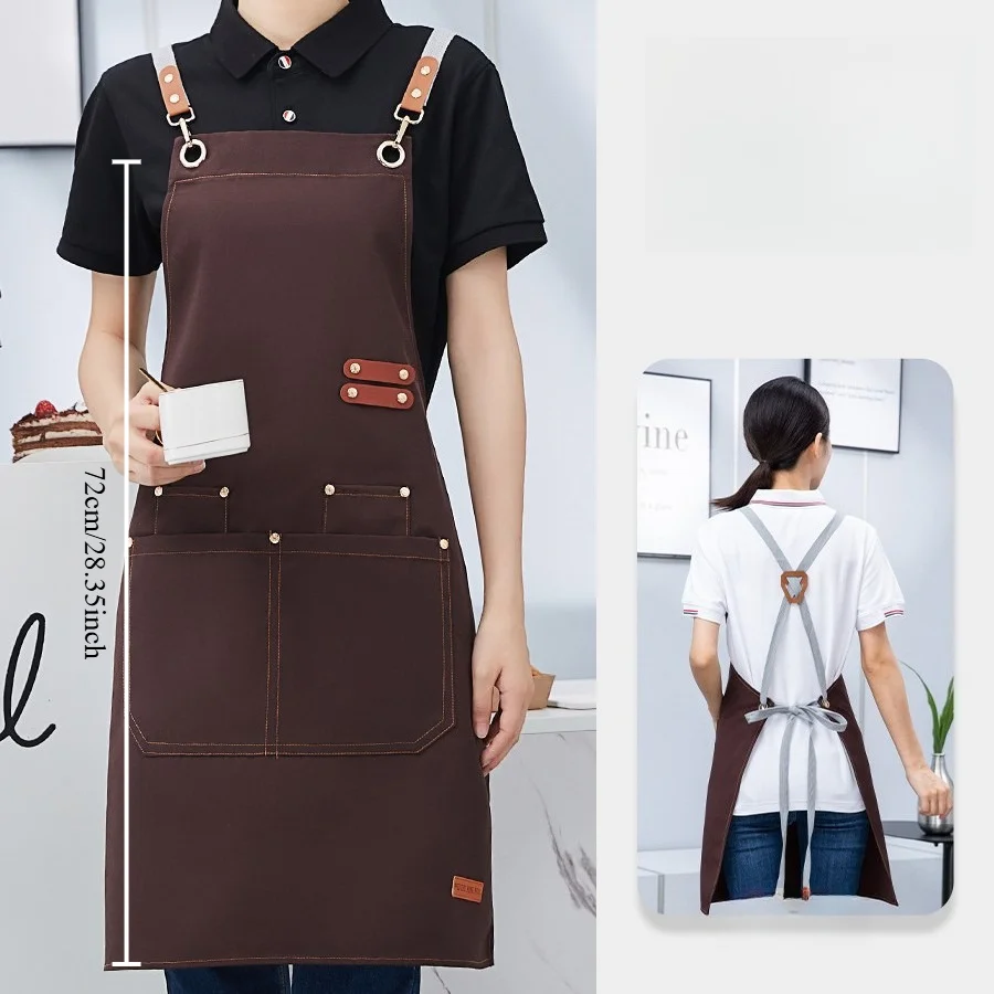 Summer Kitchen Apron Waterproof Oil Resistant Canvas Overalls Comfortable Dirt Resistant Wear