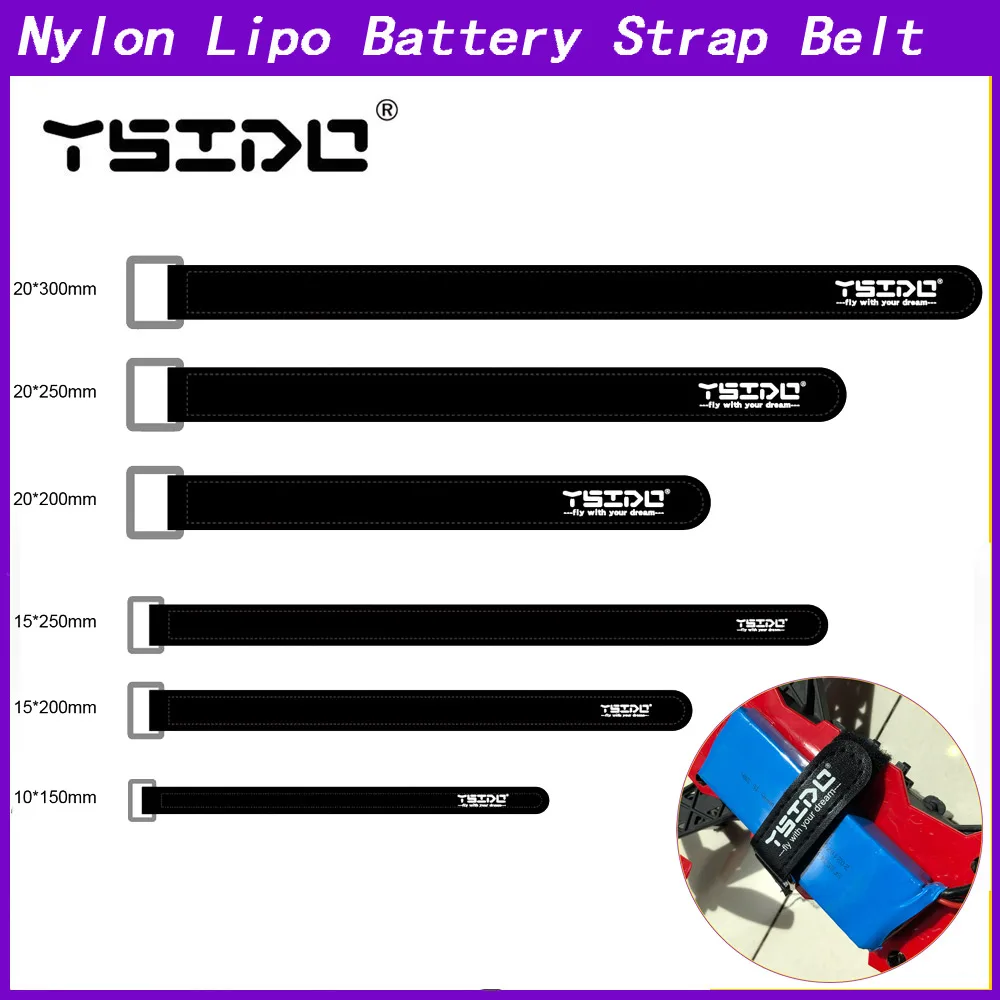 5pcs 10X150mm 15X200mm 20x250mm 20x300mm Magic Sticker Tape Nylon Lipo Strap Belt Reusable Cable Tie Wrap for FPV RC Battery